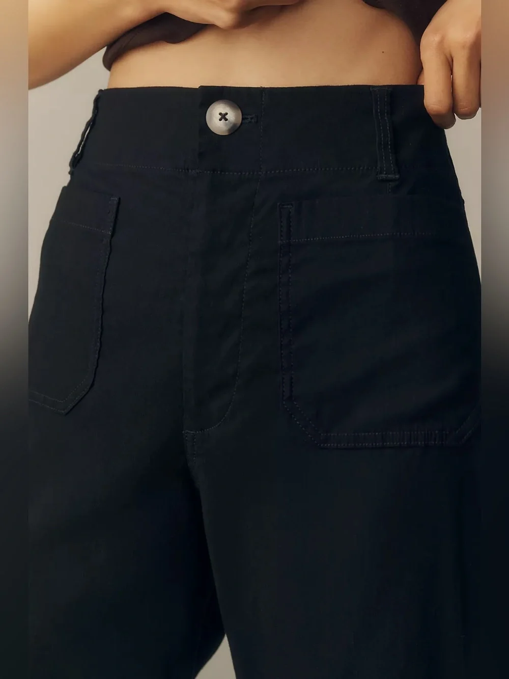 Maeve Colette High-Rise Wide-Leg Full-Length Pants Magic Fabric Sz 34 EUC black